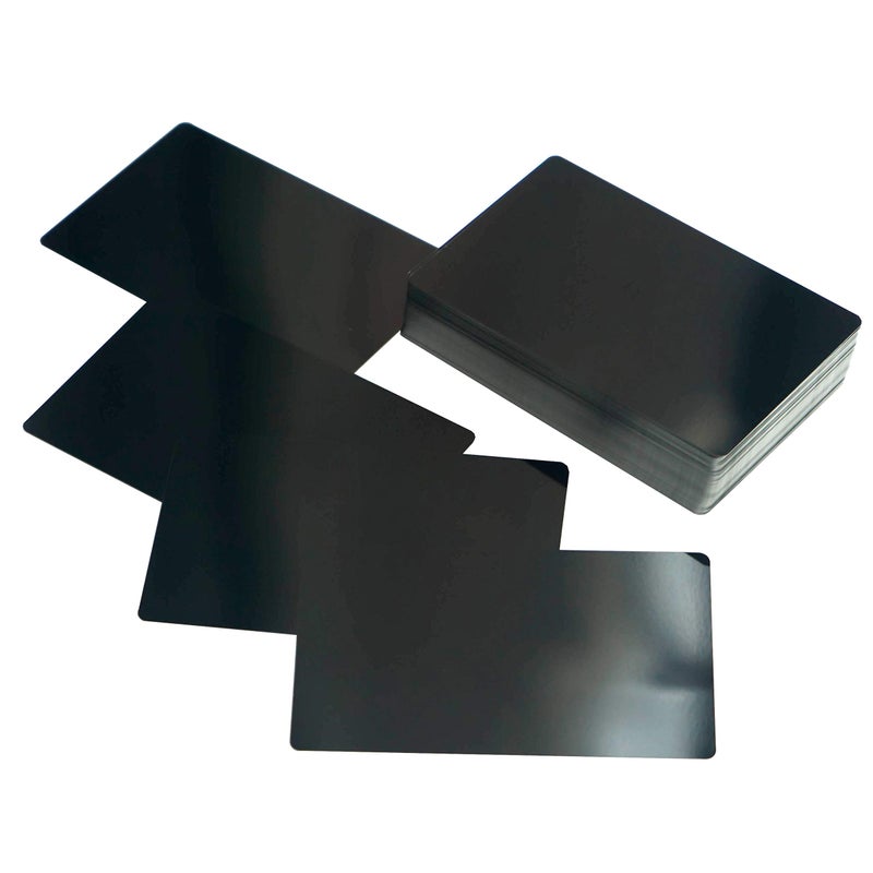 RXBC2011 50pcs Thicken Blank Metal Business Cards Laser Engraving Aluminum black Thickness 0.42mm - Image 4